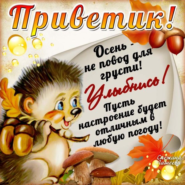 Открытки привет осень