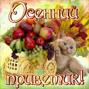 Переливающиеся открытки осенний приветик