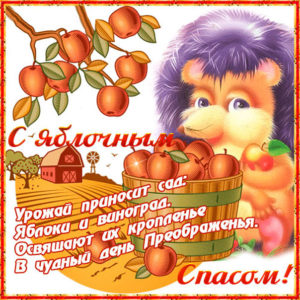 Открытка любимой девушке с Яблочным спасом