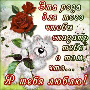 Люблю тебя открытка с розой